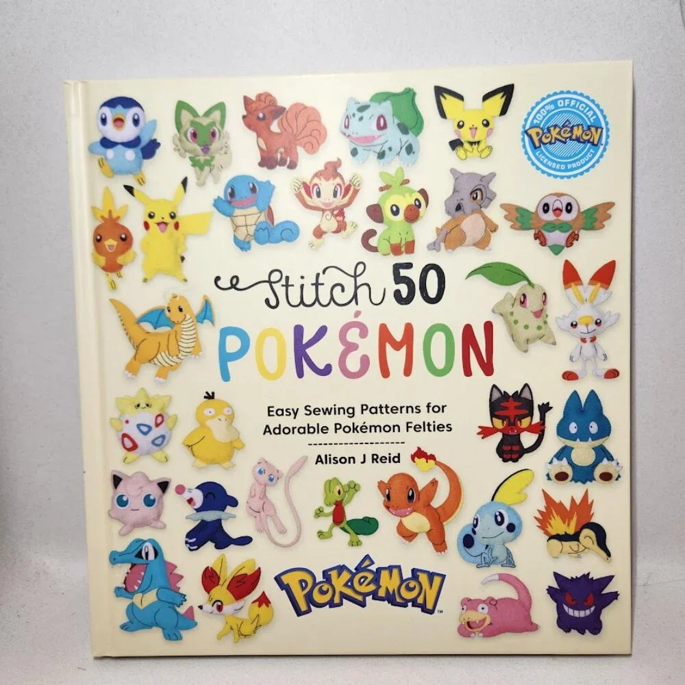 NEW Hardcover Pokemon Sewing Characters Pattern Book Felt Animals Craft Crafting